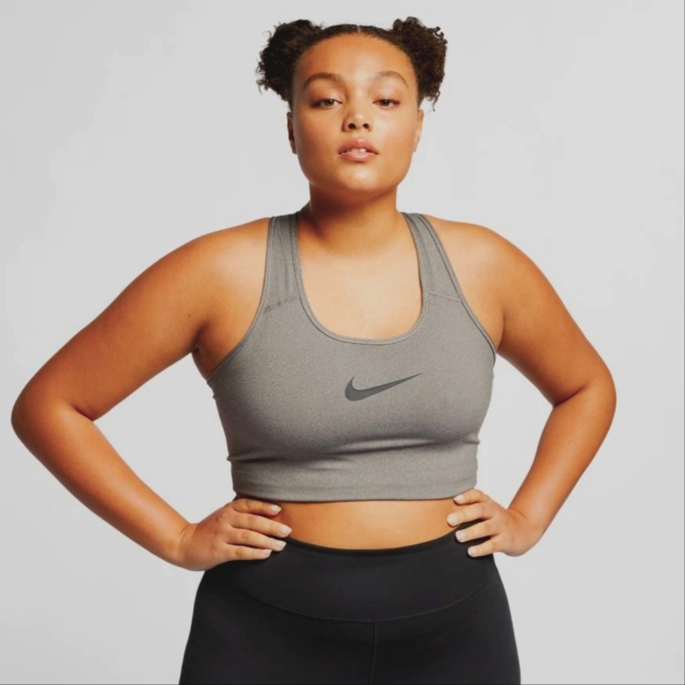 Nike Plus Size Dri-fit Medium-Support Sports Bra Size - 1X Carbon Gray